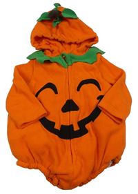 Kostým - Oranžové fleecové body s kapucí - dýně Primark