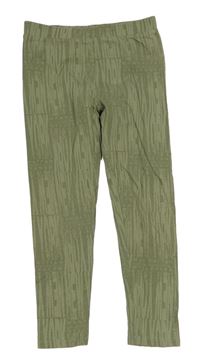 Khaki vzorované legíny River Island 