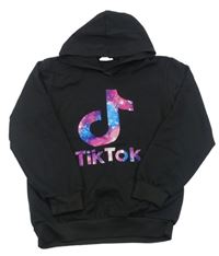 Černá mikina Tik Tok s kapucí Foanja