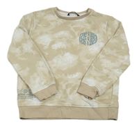 Béžovo-bílá batikovaná mikina s nápisy George 