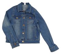 Modrá riflová crop bunda Yigga 