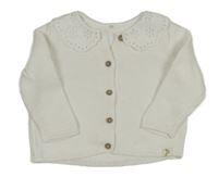 Bílý propínací svetr s límečkem George 