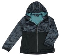 Černo-šedá softshellová bunda s kapucí Active Touch