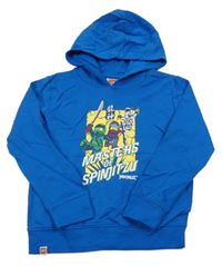 Modrá mikina s potiskem Lego Ninjago a kapucí 