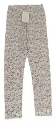 Nové - Bílé legíny s kytičkami Leight Tucker