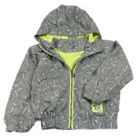 Šedá vzorovaná šuťáková jarní bunda s kapucí Kiki&Koko