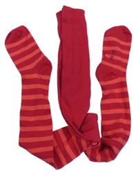 Nové - Malinové punčocháče s proužky Alive