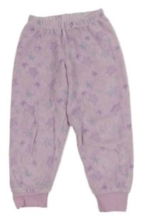 Lila sametové kalhoty s vločkami C&A