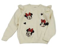 Smetanový svetr s Minnií a volánky Disney