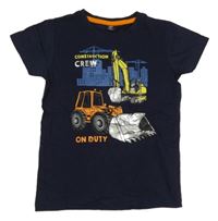 Tmavomodré tričko s bagrem Kiki&Koko