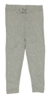 Šedé žebrované pletené legíny George 