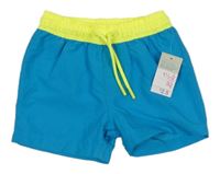 Nové - Tyrkysovo-žluté plážové kraťasy Primark
