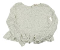 Bílá puntíkovaná halenka s volánkem H&M