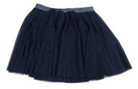 Tmavomodrá tylová sukně se třpytivým pasem Tchibo