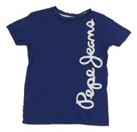 Tmavomodré tričko s logem Pepe Jeans