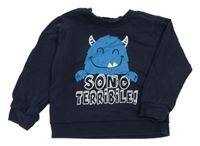 Tmavomodrá oversize mikina s příšerkou Blukids