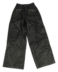 Černé koženkové wide leg rifle Zara 