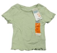 Olivové žebrované tričko PRIMARK