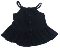 Černý melírovaný crop top s knoflíky F&F
