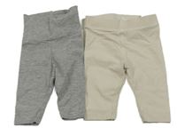 2x - Tepláky - Šedé melírované, smetanové H&M