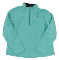 Světletyrkysová fleecová funkční mikina s logem zn. Quechua