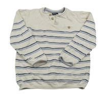 Světlebéžovo-modro-bílo-tmavomodrý pruhovaný svetr Next