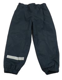 Tmavomodré šusťákové nepromokavé podšité kalhoty Tchibo