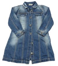 Modré riflové propínací košilové šaty Next