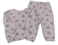 2Set - Lila oversize mikina s motýlky + tepláky PRIMARK