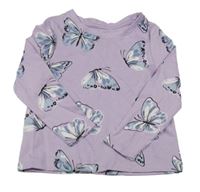 Světlefialové triko s motýlky PRIMARK