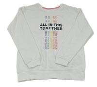 Bílá mikina s nápisy PRIMARK