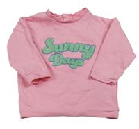 Růžová mikina s nápisy M&S