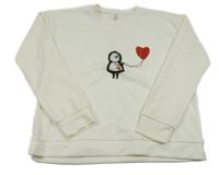 Smetanová mikina s holčičkou a srdíčkem z kamínků a řetízkem