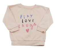 Světlerůžová mikina s nápisy a srdíčkem PRIMARK