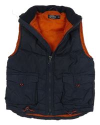 Tmavomodrá prošívaná šusťáková zateplená vesta EASY