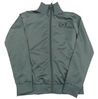 Tmavošedá propínací sportovní mikina s logem EMPORIO ARMANI