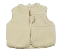 Smetanová huňatá podšitá vesta H&M