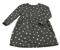 Tmavošedé kytičkované teplákové šaty Nutmeg