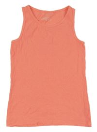 Neonově korálový melírovaný žebrovaný top Next