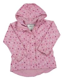 Růžová nepromokavá jarní bunda s kapkami a kapucí Topolino