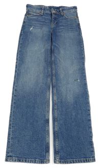 Modré šisované rifle s prošoupáním Denim