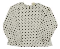 Bílo-černá puntíkatá mačkaná crop halenka Zara