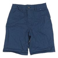 Tmavomodré vzorované chino plátěné kraťasy PRIMARK