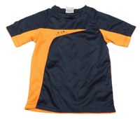Tmavomodro-křiklavě oranžové sportovní tričko extend