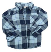 Modro-tmavomodrá kostkovaná košile Primark