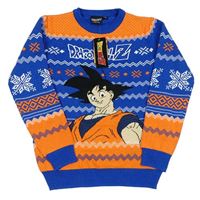 Modro-oranžový vzorovaný svetr s Dragonballz Primark