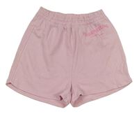Růžové teplákové kraťasy s nápisem H&M