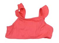 Neonově růžová žebrovaná plavková lambáda s volánky Primark