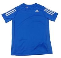 Modré sportovní funkční tričko s logem Adidas