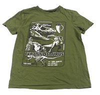 Khaki tričko s dinosaury F&F